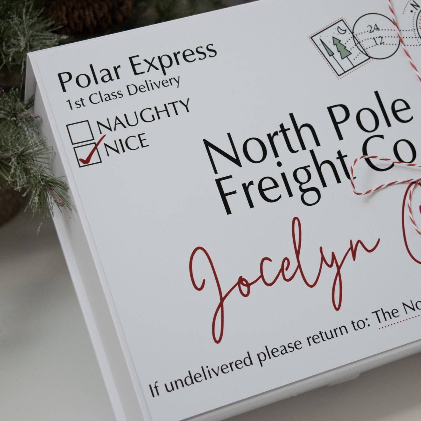 Luxury Festive Personalised White Christmas Eve Box